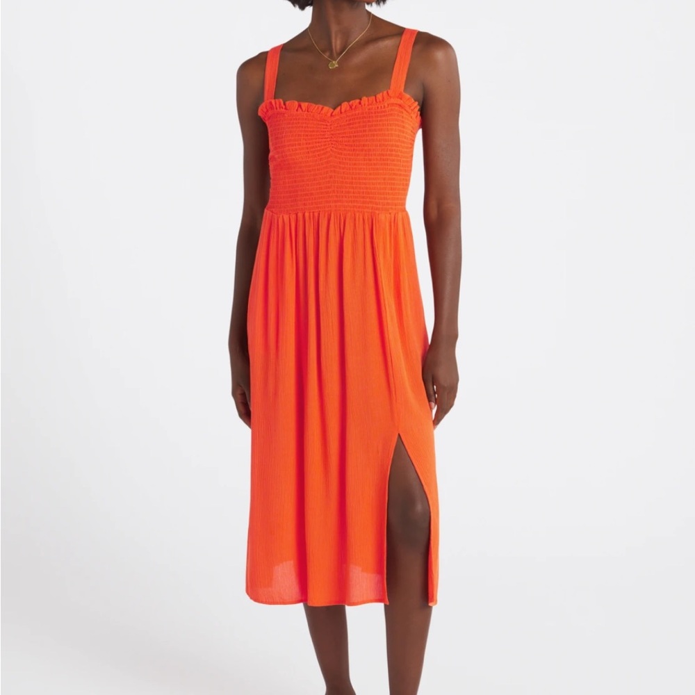 NWT Market & Spruce Laina Smocked Sweetheart Neckline Dress